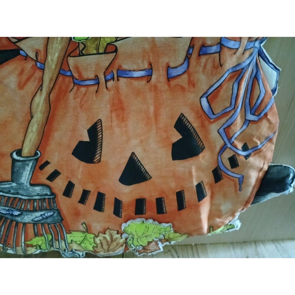 Halloween Frankenstein 42x25 Door Wall Hanging Quilted Pumpkin Fall Decoration - Picture 7 of 7